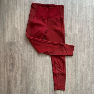 Lululemon Daily Lineup Red Leggings